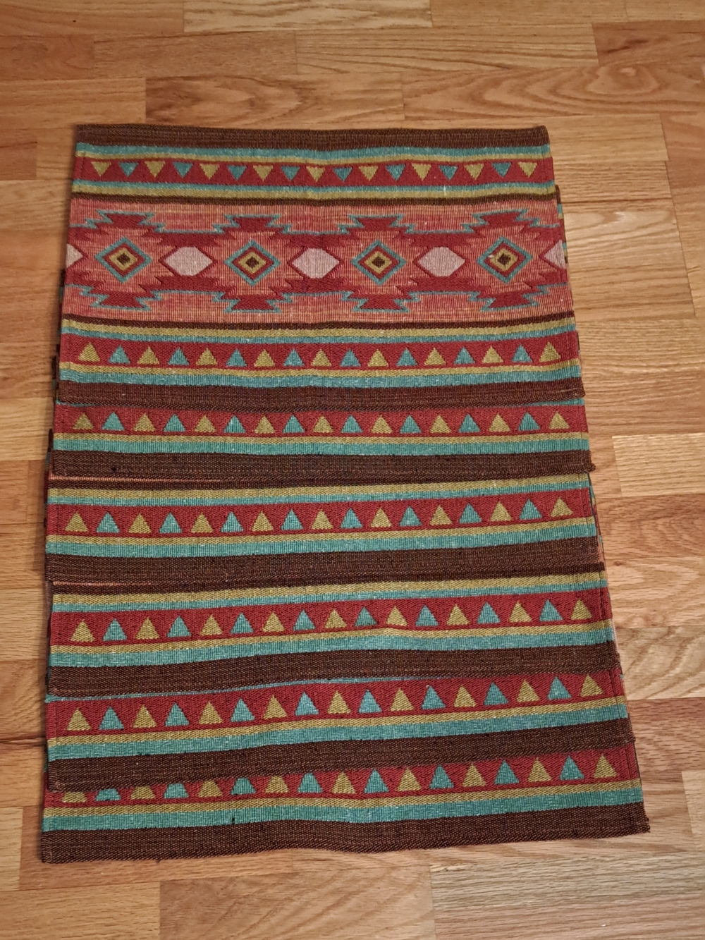 6 Southwestern-Style Home Placemats in Rust, Teal & Mustard